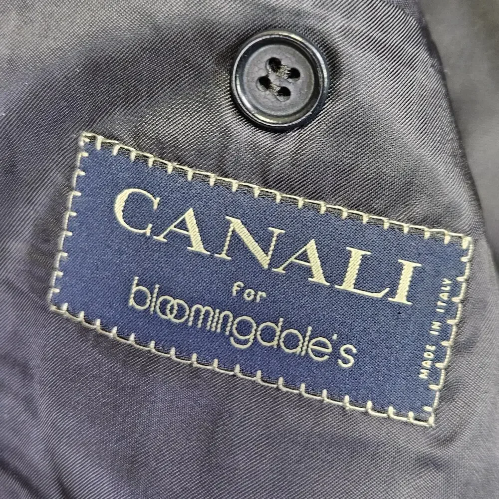 Canali Blazer Mens 42R Black Super 120s Luxury Italian Wool Suit Jacket Designer